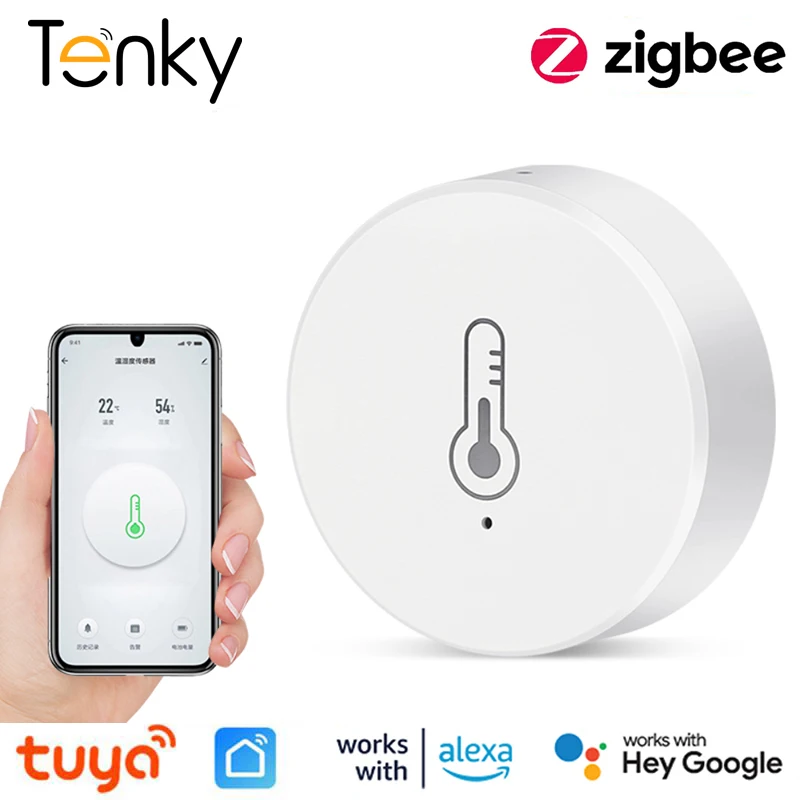 Tuya ZigBee Smart Temperature And Humidity Sensor Battery Powered ZigBee Smart Home Security Works With Alexa Google Home