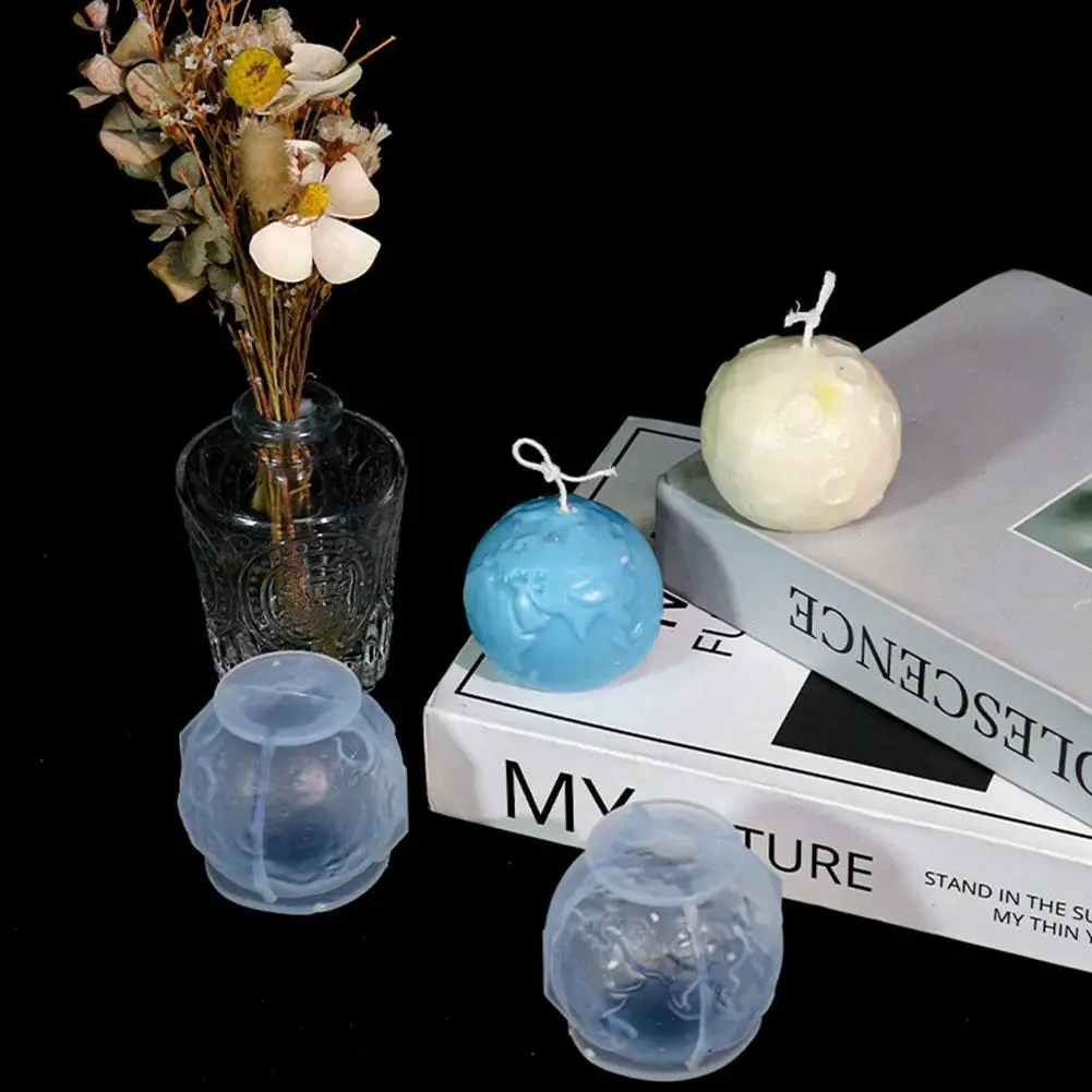 

Round 3D Moon Earth Design Light Silicone Mold Desktop Planet Night Light Decor Epoxy Resin Making For Home And Office Diy T5E3