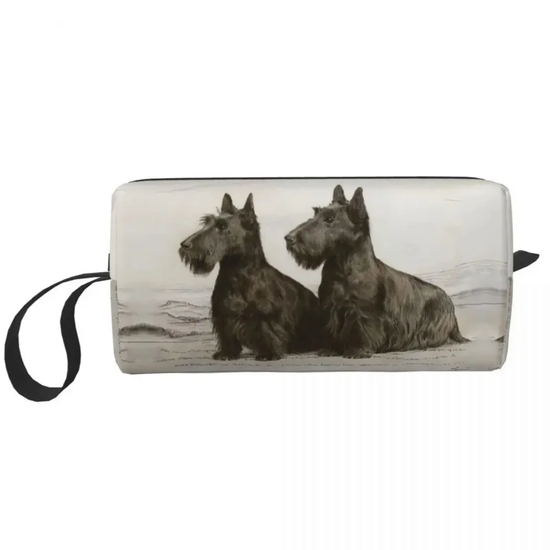 

Cute Vintage Scottish Terrier Dog Travel Toiletry Bag Women Scottie Pet Lover Cosmetic Makeup Organizer Beauty Storage Dopp Kit