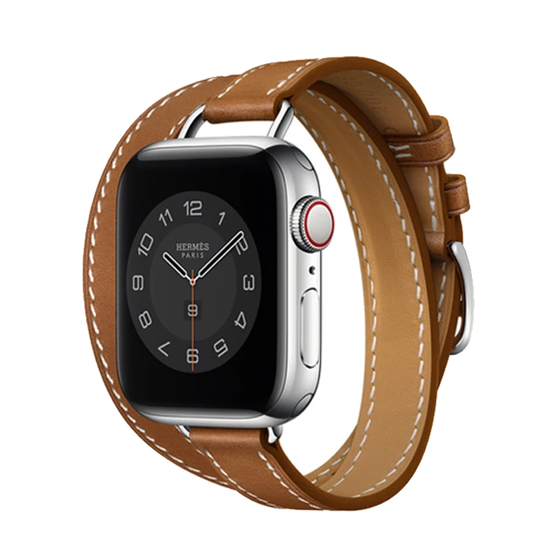 Slim Leather Strap For Apple Watch band Ultra 8 7 6 5 4 SE Sports double-row bracelet Band For iWatch 3 44mm 42mm 40mm 45mm 41mm
