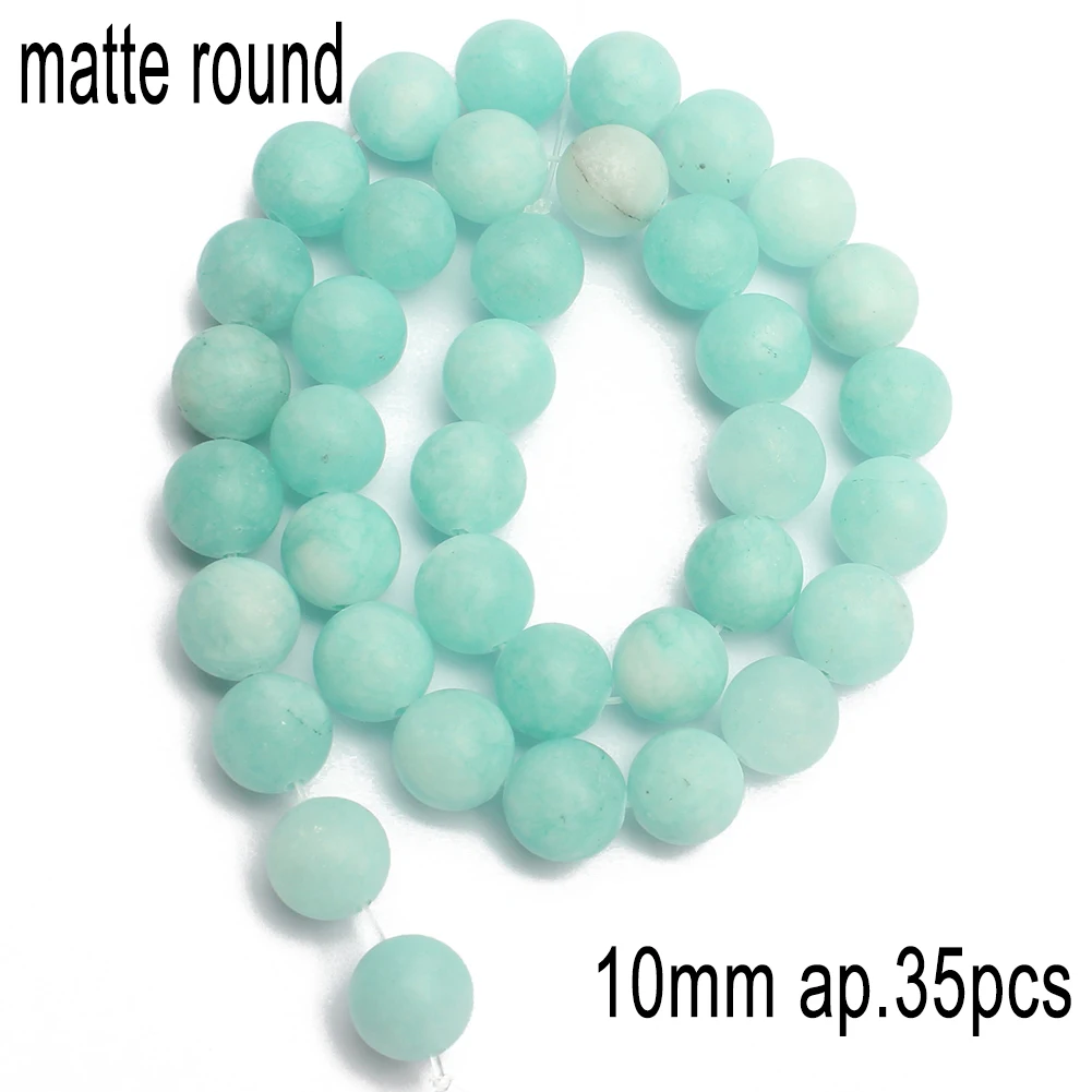 Blue Amazonite Natural Stone Beads - Variety Pack for Jewelry Making and DIY Accessories