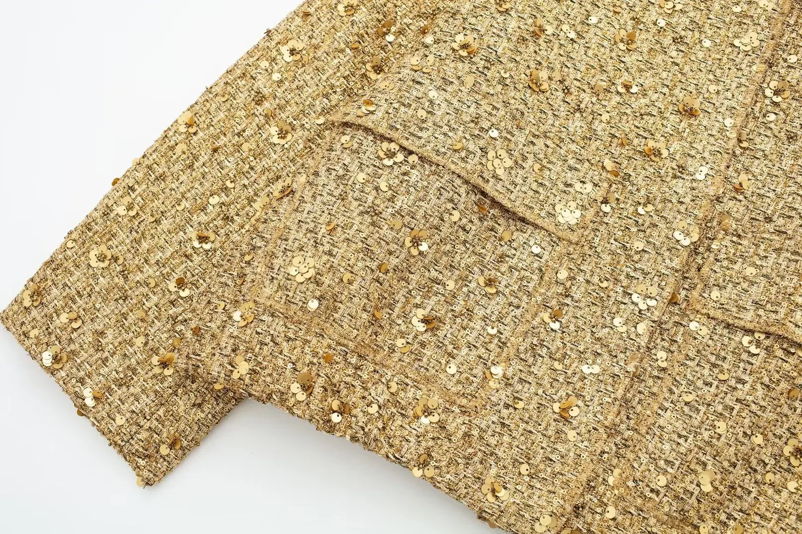 S66f682b27b3a437381edda830deb29fdi Women's Sequined Bomber Jacket Fall New Round Neck Long Sleeve Pocket Stretch Hem Sequins Jacket Coat Female Chic Outerwear Mallzona