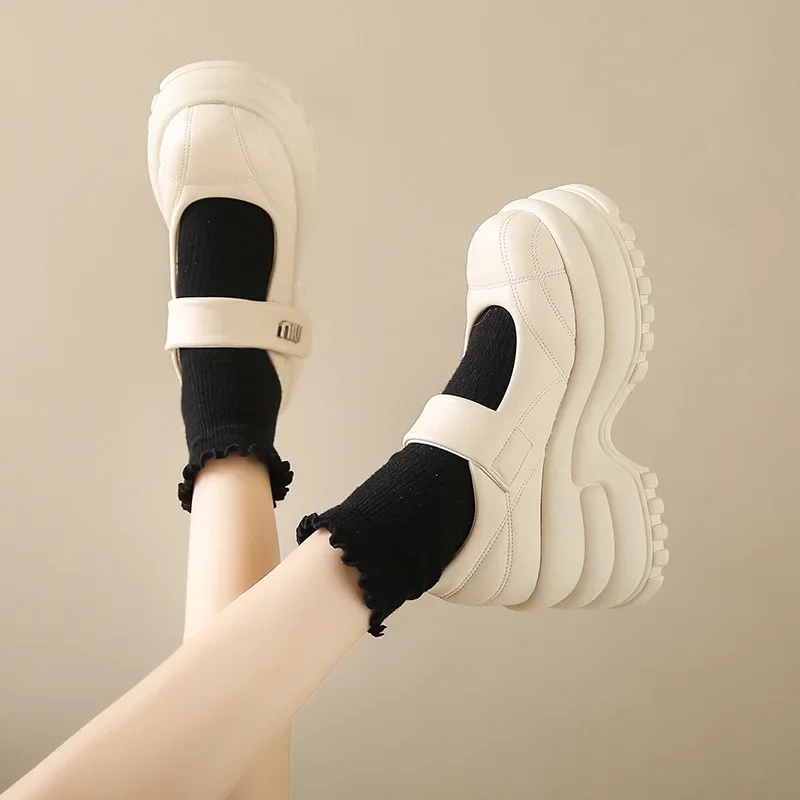 9cm Lolita Cute Mary Jane Pumps Women's Shoes 2025 Trend Platform Wedge Heels Lolita Single Shoes Black PU Leather Sweet Student 3