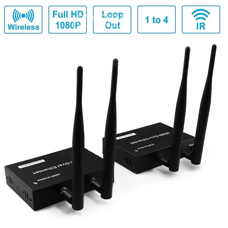 200M Wireless Hdmi Extender 1080P Hdmi Video Wifi Extension Trasmissione Con Ir Hdmi Loop Per Live Streaming Pc Laptop Tv Monitor