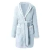 Robe d'hiver décontractée en peluche pour femmes, couleur unie assortie, Double poche, chemise de nuit à bretelles, peignoir pelucheux, manteaux, vêtements de maison pour dames