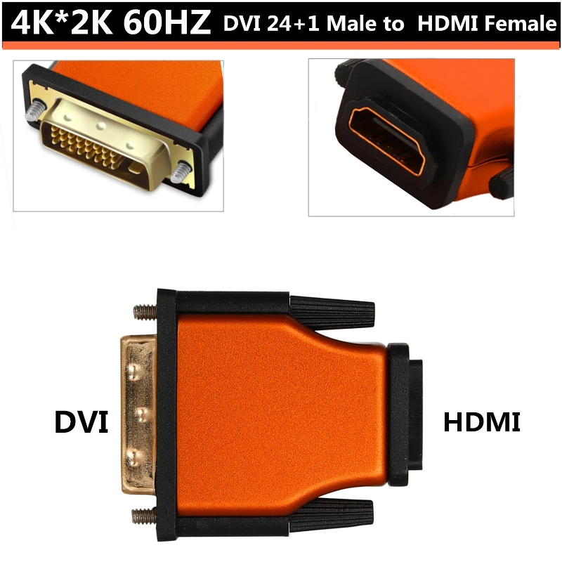 

2,0 в 4K DVI24 + 1 штекер HDMI-совместимый Женский адаптер Коннектор HDMI-совместимый Женский DVI 24 + 1 Штекерный адаптер DVI M HD F