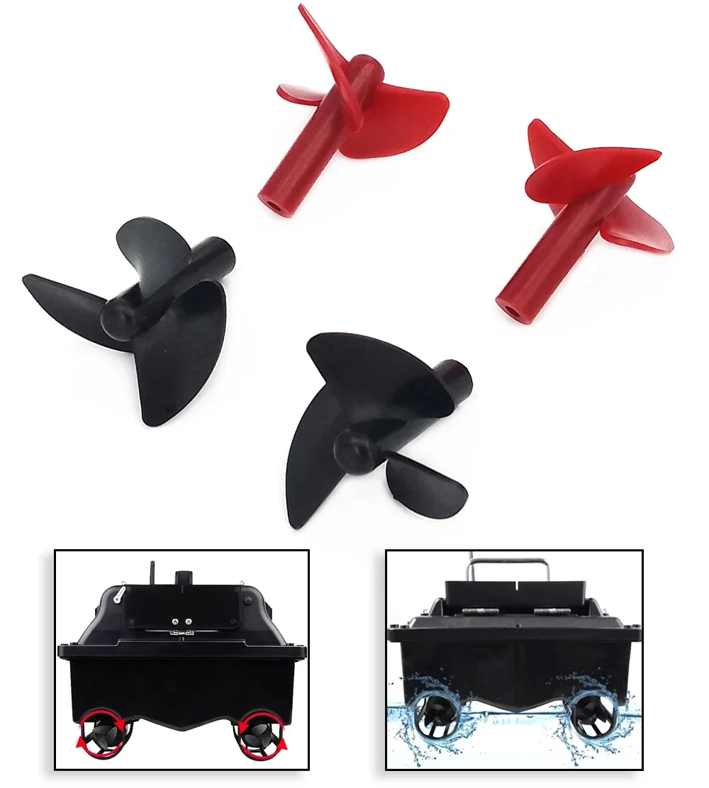 Lot de 2 hélices RC 28mm 3 pales en PC pour bateau jouet, sur fond blanc