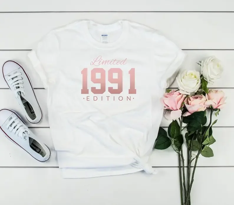 

Rose Gold - 30th birthday 1991 limited edition t-shirt, gift for her and him, 30th party shirt UNISEX SHIRT