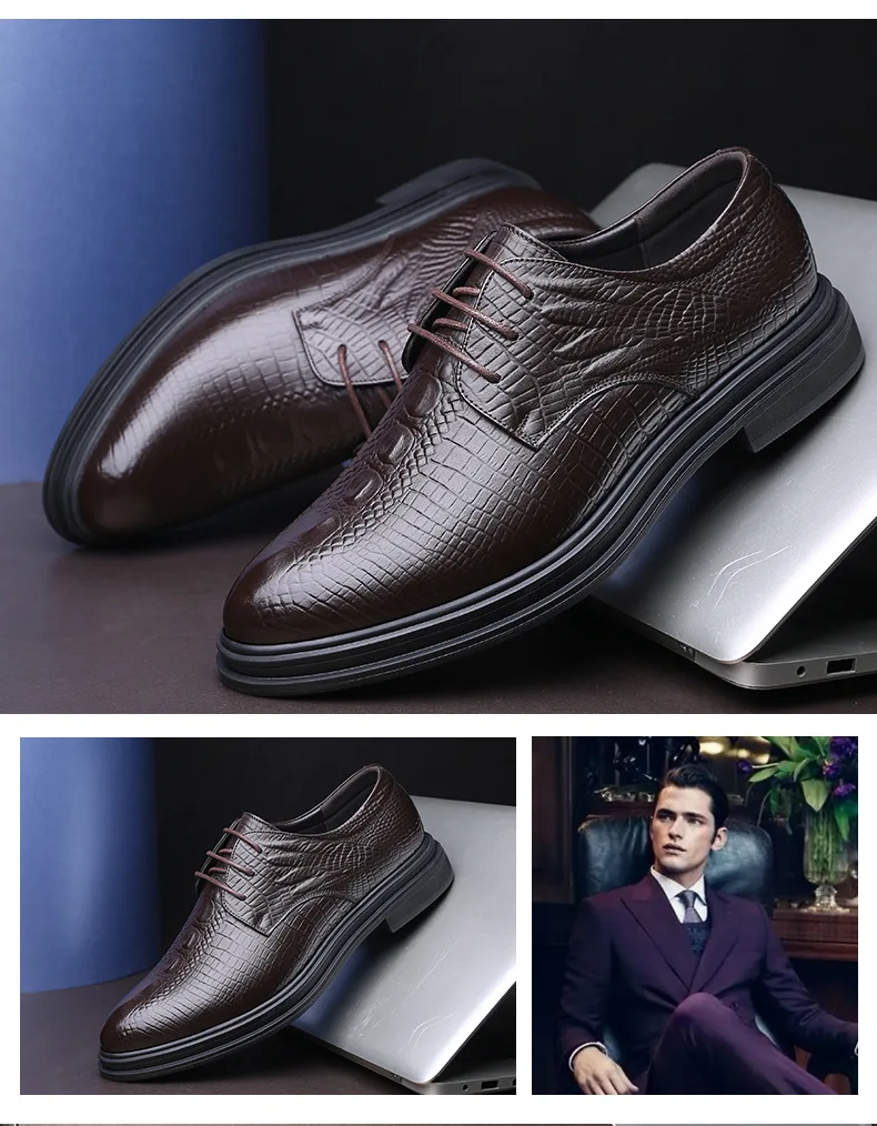 Men's Shoes Crocodile Pattern Formal Suit Business | inoava.com