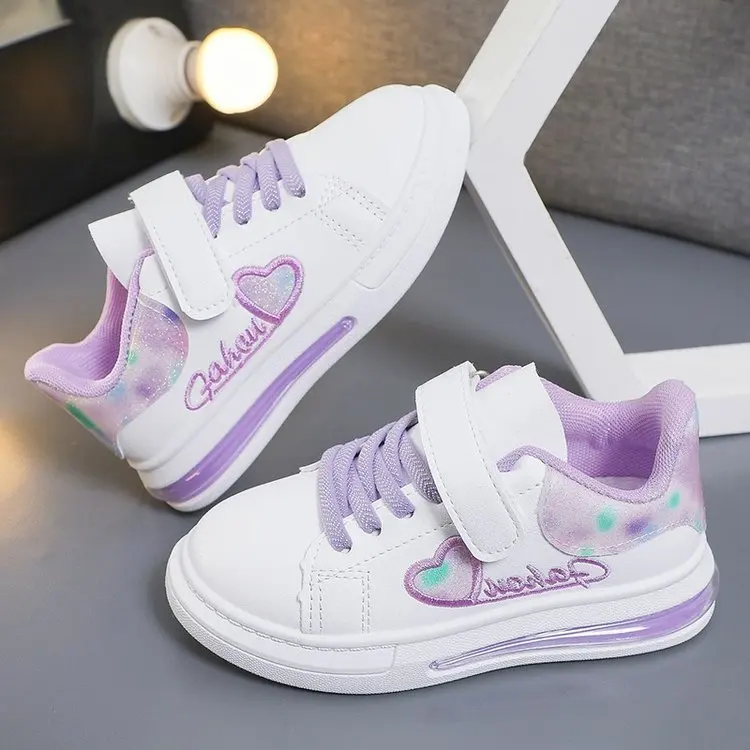 Sports Shoes Kids Sneakers Kids Shoes Kids Sports Shoes Children's Shoes Summer Kids Fashion Casual Sports Shoes Hook & Loop Love Embroidery Princess Girls Sneakers Versatile
