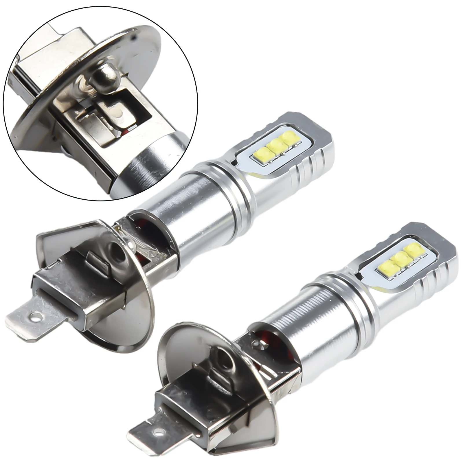 쉬운 설치 전면 헤드라이트, 하이 로우 빔 안개등, 왼쪽 금속, 2x 내구성, H1 LED 전구, DC 12V, 6 LED/전구