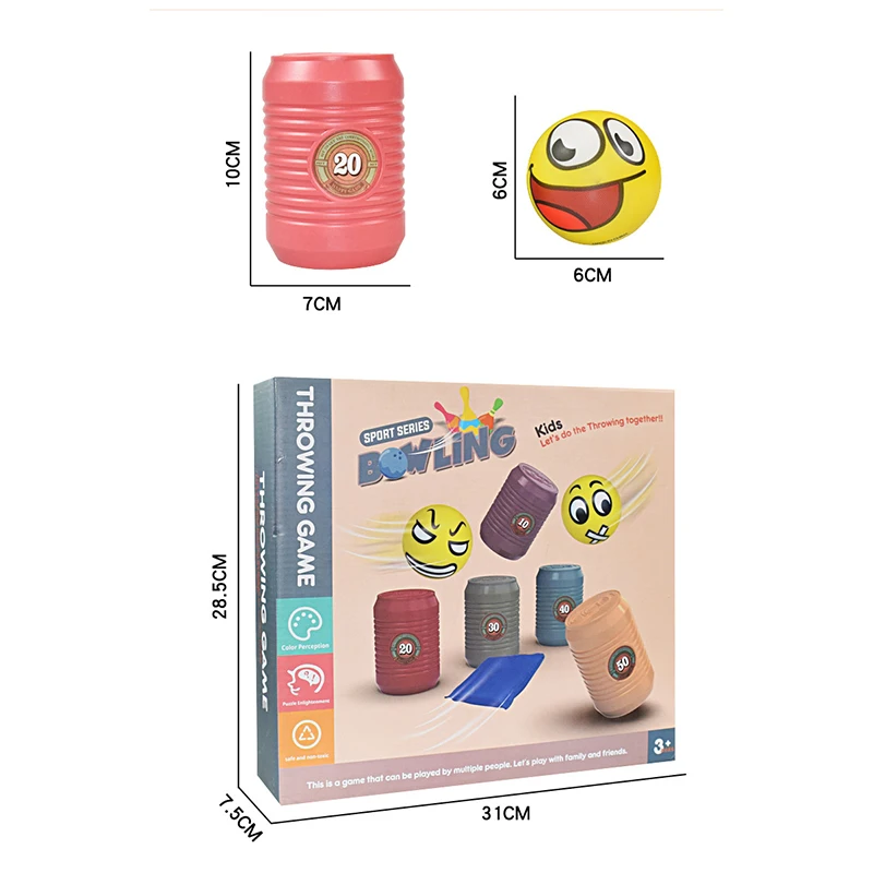 Throwing Cans/Bowling Toy Carnival Yard Games Combo Set Creative Early Educational Toys Great Gifts For Children
