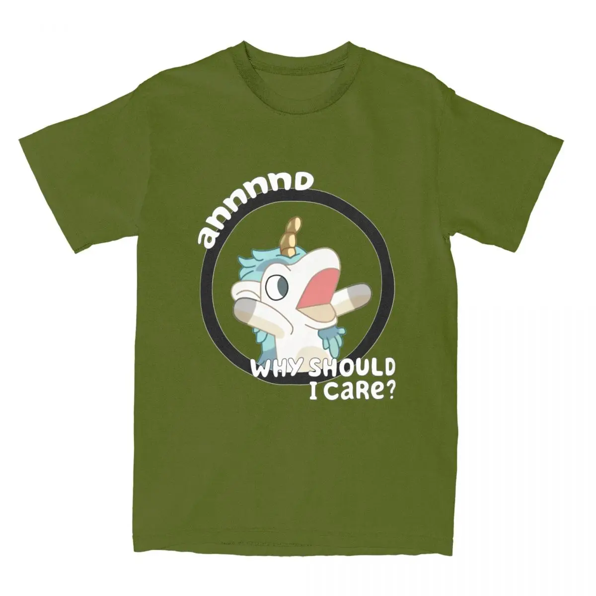 Whimsical Blue Unicorn Graphic Cotton T-Shirt - Casual Beach Novelty Short Sleeve Tee