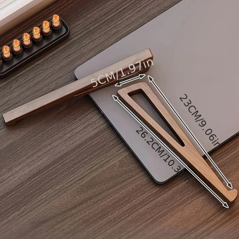 1쌍 휴대용 목재 노트북 스탠드, 노트북 태블릿용 소형 여행용 노트북 받침대,12 ° 각도 조절 가능, 우수한 방열 기능