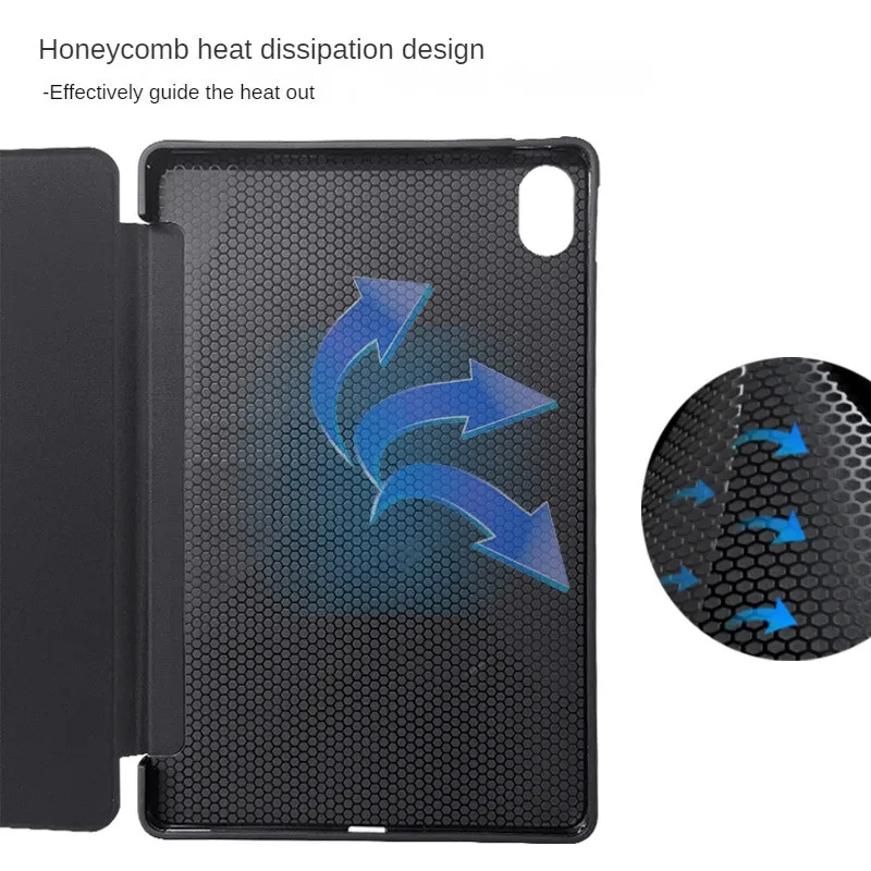 Magnetic Tri-Folding PU Stand Cover with Soft TPU Back