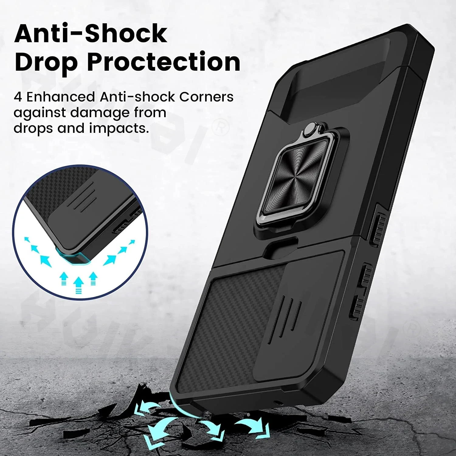  FNTCASE for Samsung Galaxy S24-Ultra Case: Rugged Protective S24  Ultra 5G Mobile Phone Cover with Kickstand & Slide