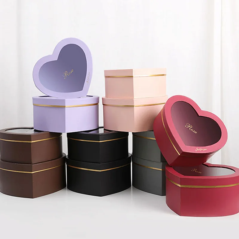 Florist Hat Boxes Heart Shaped Candy Boxes Gift Box Packaging Boxes for