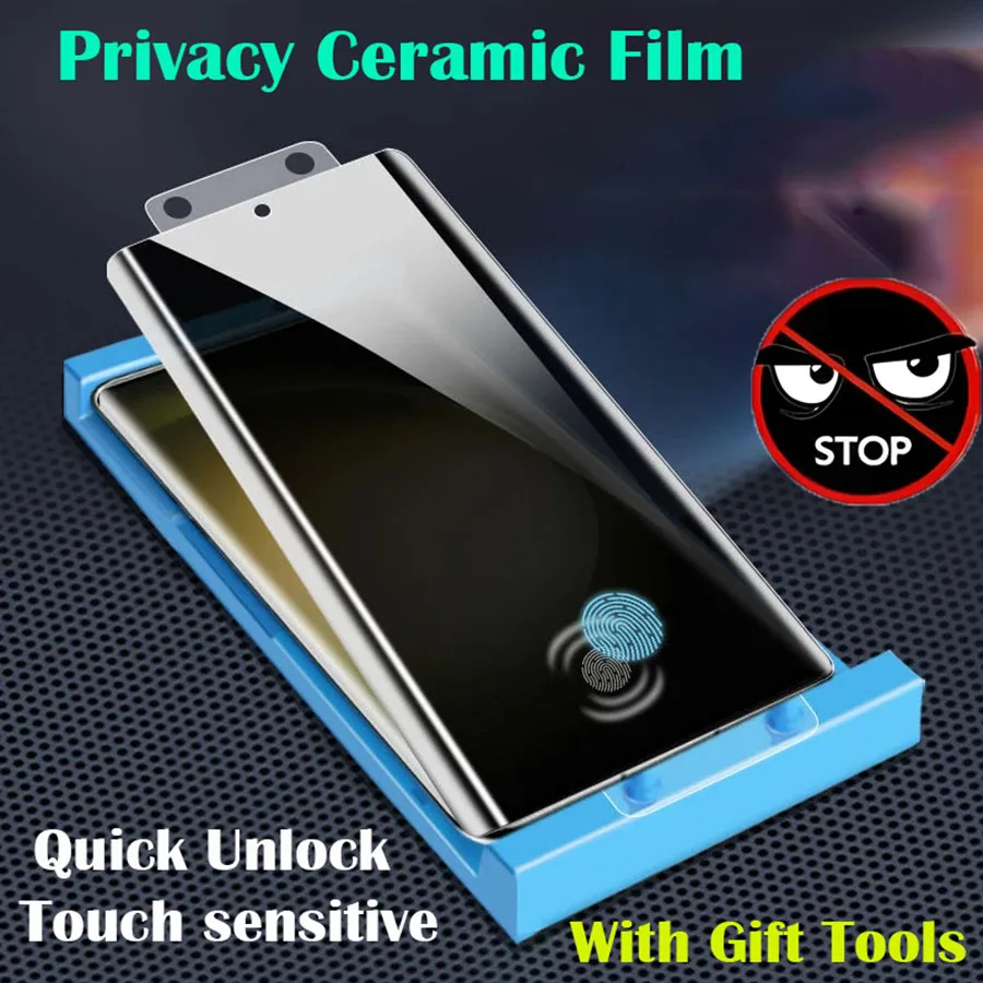 

Anti Spy Ceramic Film For Oppo Find X2 X3 X5 Pro Anti-Peep Privacy Screen Protector Reno 4 5 Pro With Installation Tool No Glass