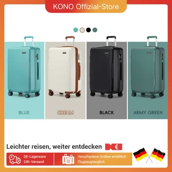 S/M/L Kono bagaglio a mano valigia leggera PC + ABS hard shell con serratura TSA, 4 Roll Cabs multidirezionali carrello compatibile 1