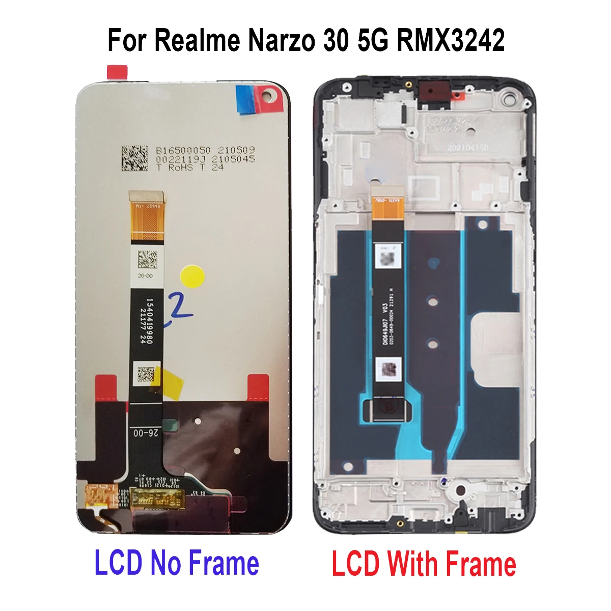 For Realme Narzo 30 Pro 5G RMX3242 RMX2117 RMX2156 LCD Display Touch Screen Digitizer Assembly Repair Parts