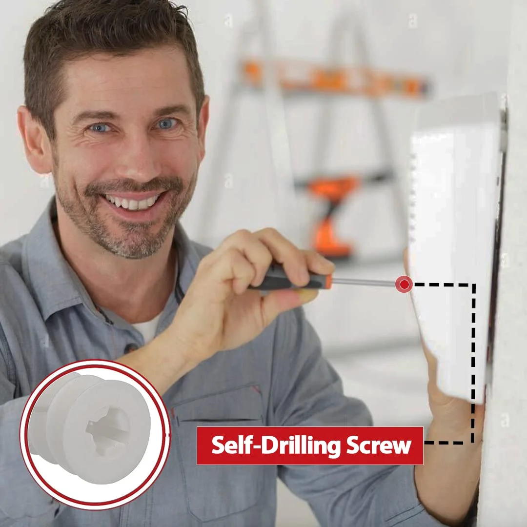 50Pcs Self Drilling Drywall Anchors and Screws kit #8 x 1-1/4&rdquo; Holds Upto 75lbs For Drywall