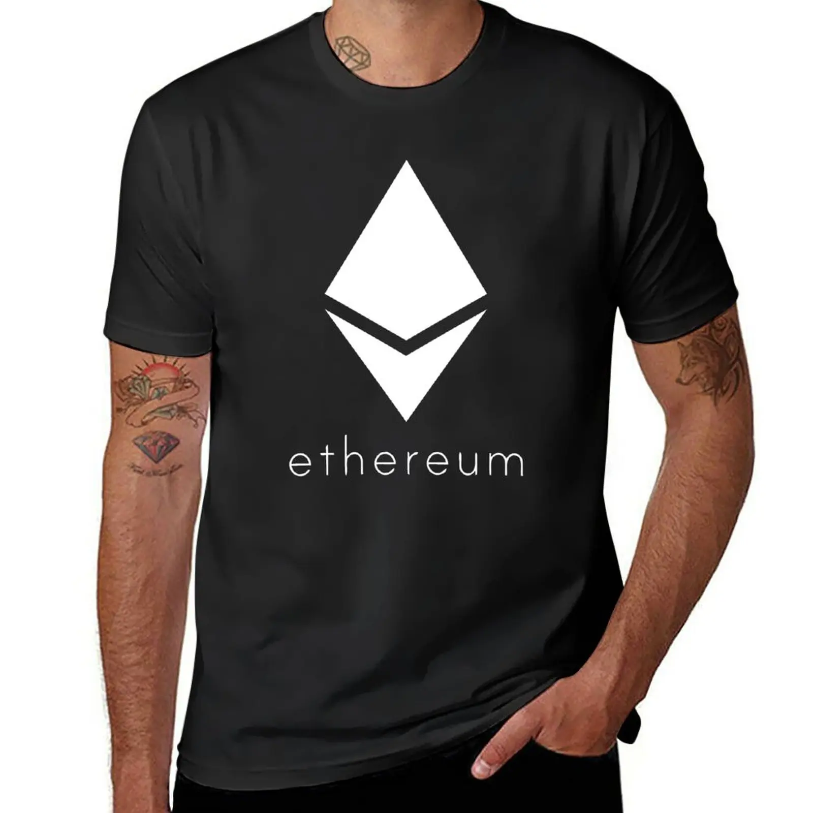 

Ethereum Pure White Diamond T-Shirt cute tops heavyweights men t shirts