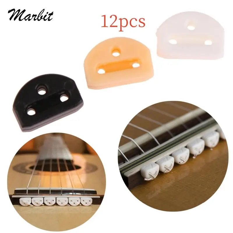 

12pcs/set Classical Guitar String Retainer String Guide String Buckle Triple-Cornered Chord Tie for Guitar /Ukulele Accessories