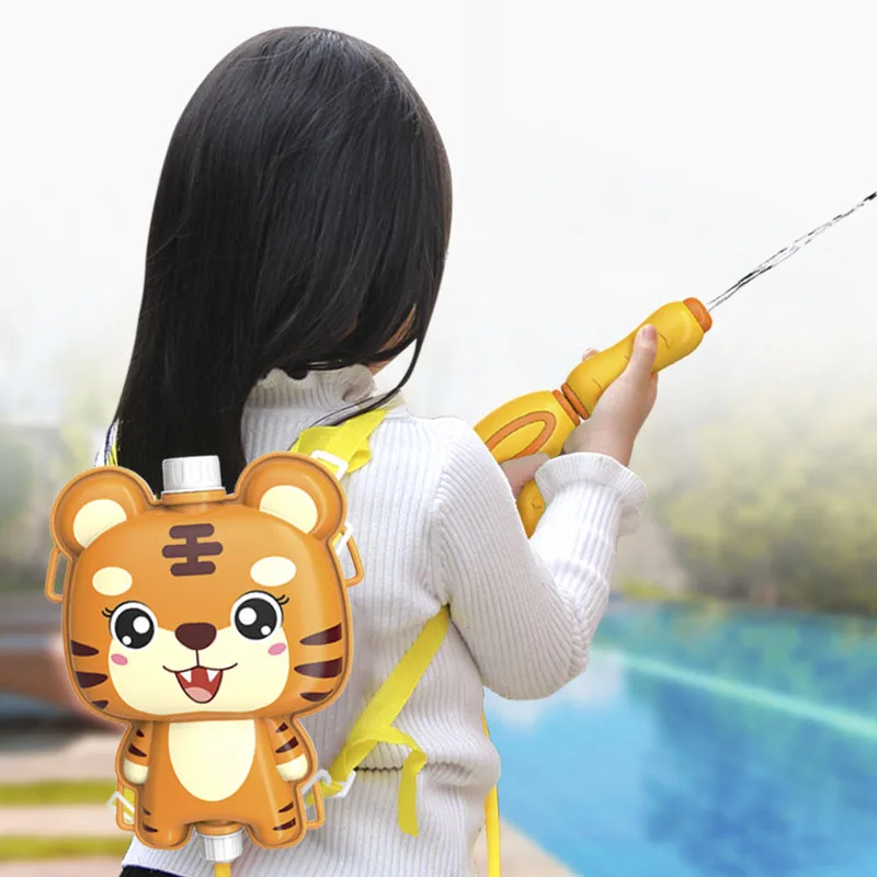 

1000ML Children's Backpack Water Gun Toys Summer Beach Water Game Boys And Girls Pull-out Cartoon Backpack Water Gun Outdoor Toy
