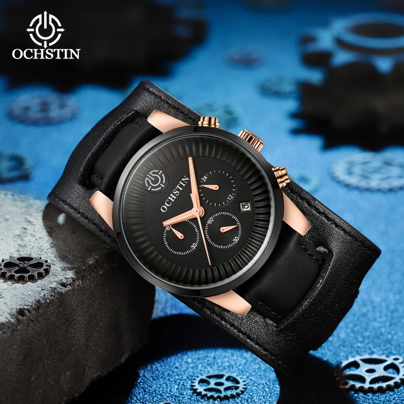 OCHSTIN Hot Model 2024 Sport Comfort Craftsman Men's Waterproof Watch Multifunction Quartz Movement Men's Quartz Watch