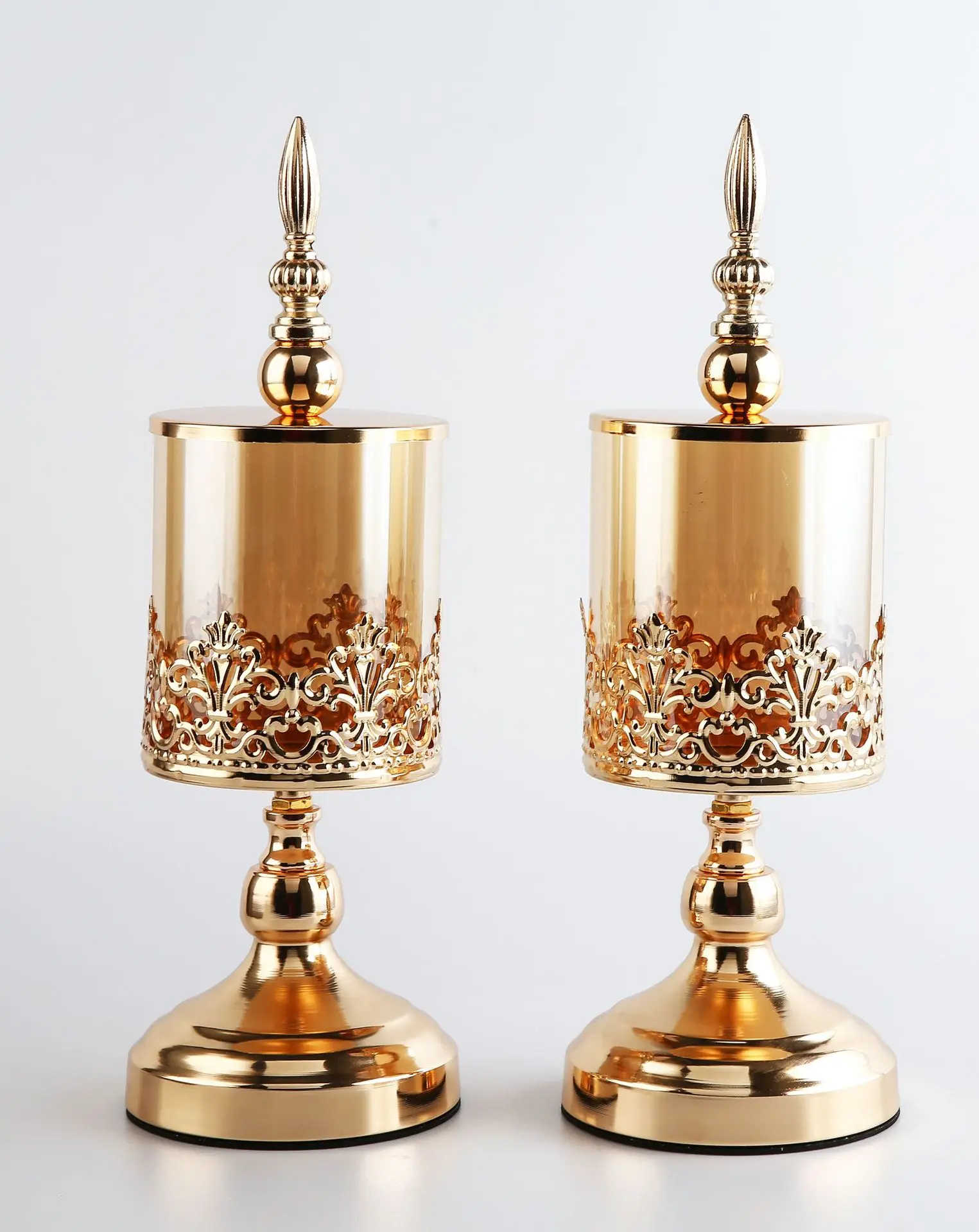 European Glass Storage Jar Luxury Embossed Jewelry Cosmetics Cotton Swab Box Gold Border Craft Candy with Lid Home Ornament