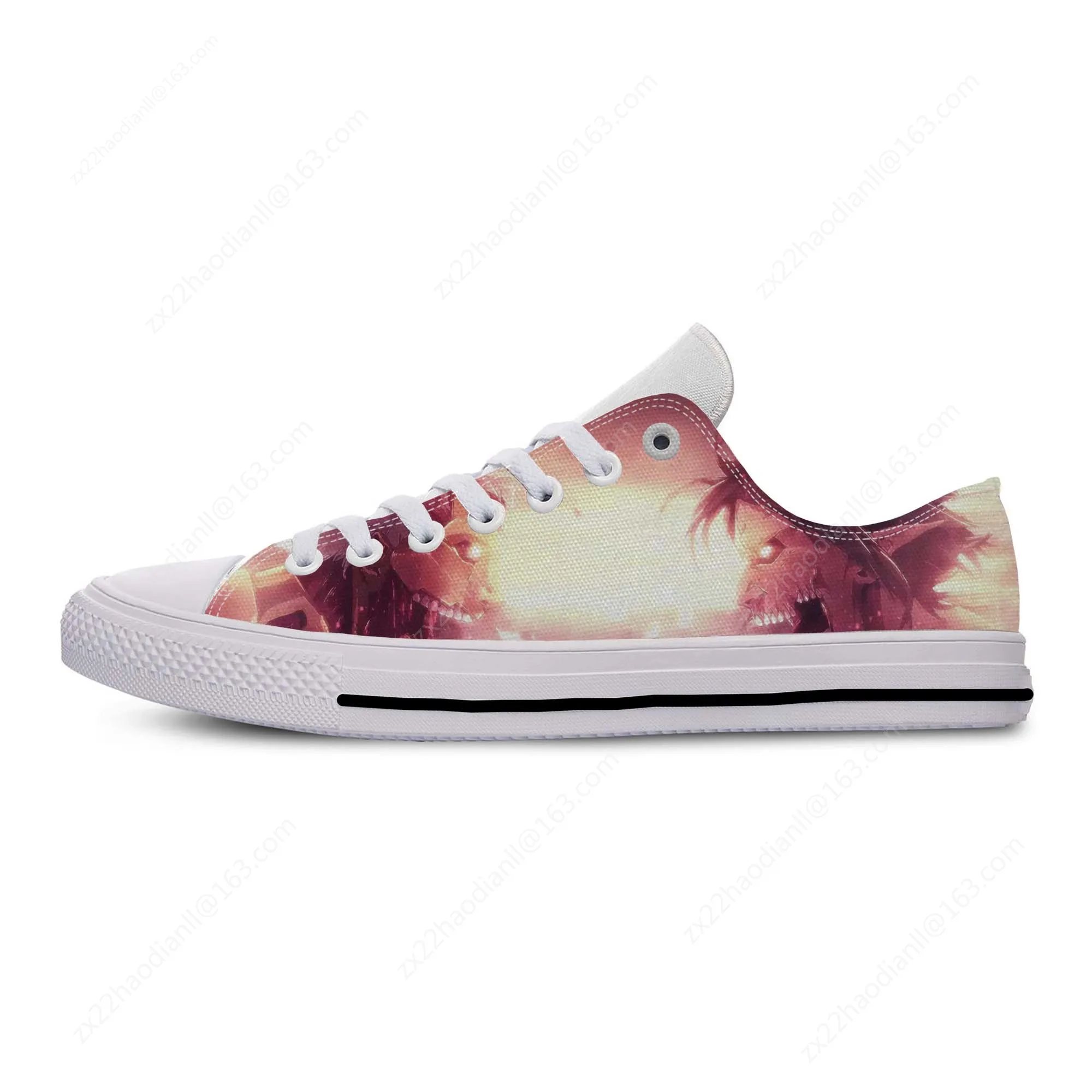 Hot Anime Attack on Titan Lightweight Cloth 3D Print Funny Fashion Low Top Canvas Shoes Mens Womens Casual Breathable Sneakers