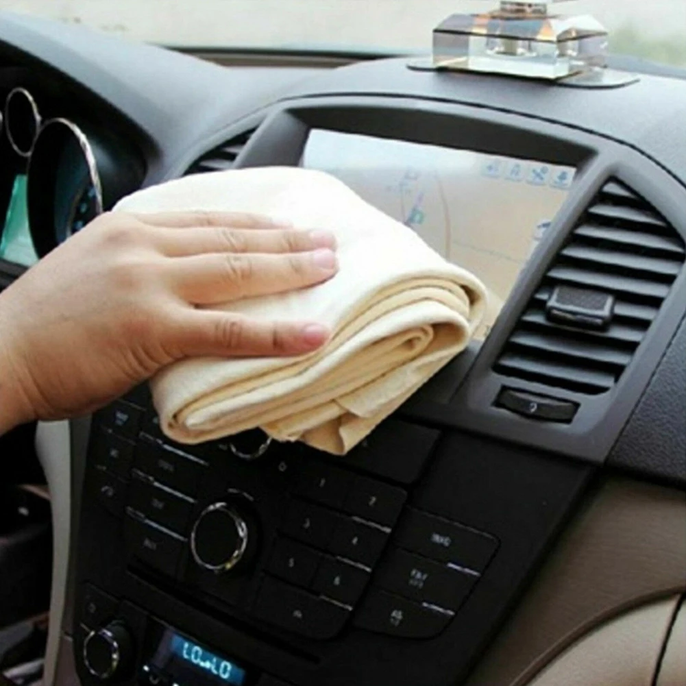 Car Cleaning Cloth Chamois Leather Absorbent Drying Towel Natural Large Soft Cloth Elastic for Car Washing Maintenance 4