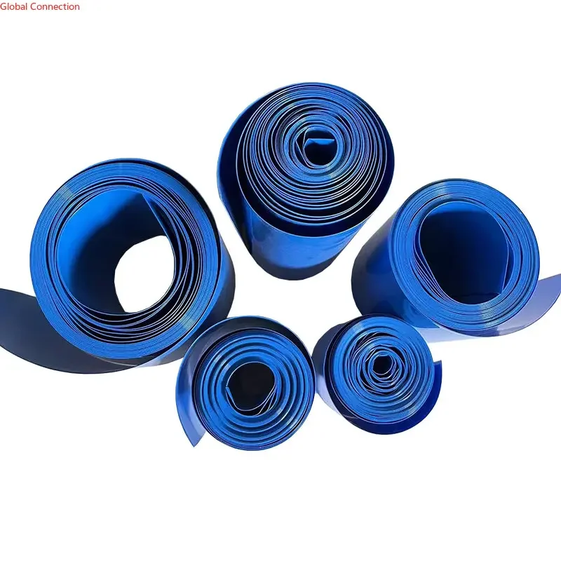 PVC 열 수축 튜브 수축 필름 슬리브 시스, 파란색 수축 튜브, 폭 40-700mm, 18650 21700 32650, 33140 배터리 코팅, 1kg