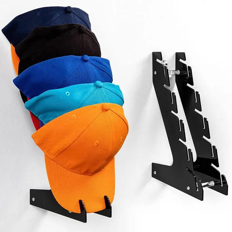 

Acrylic Hat Rack Multi-layers Stand Up Baseball Storage Hanger Wall Mounted Hat Display And Storage For Bedroom Closet Dresser