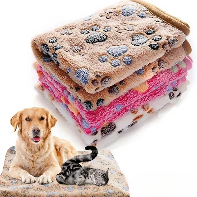 Soft Fluffy High Quality Pet Blanket Cute Cartoon Pattern Pet Mat Warm and Comfortable Blanket for Cat Dogs 2