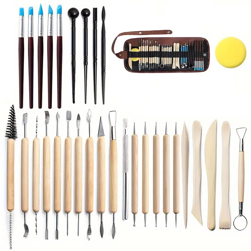 

32Pcs/set Clay Pottery Tools Set Sculpting Kit for Smoothing Wax Carving Ceramic Tools Polymer Shapers Modeling Shaping Crafts