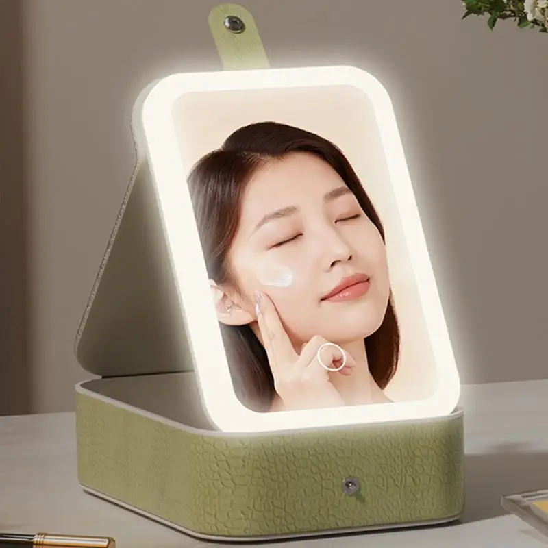 

Умная светодиодная косметика, зеркальная женская косметичка большой емкости для ухода за кожей, косметичка, Женская дорожная косметичка