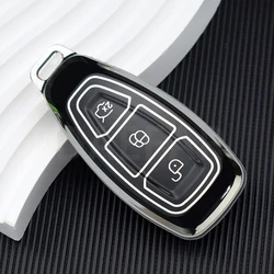 Premium TPU Car Key Case - Sleek and Durable Protection (Silver Black)