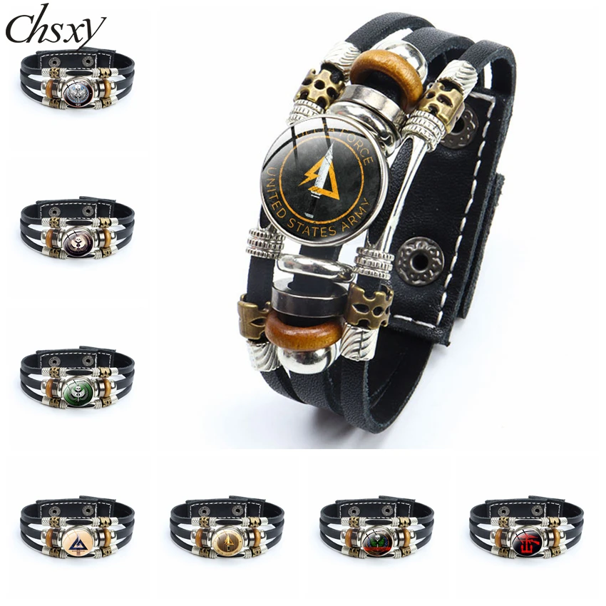 Delta Force pulsera táctica de cuero para mujer, brazalete de cristal con botones, color Ops, SAS, ejército militar, fuerzas especiales del Ejército de EE. 141| | - AliExpress