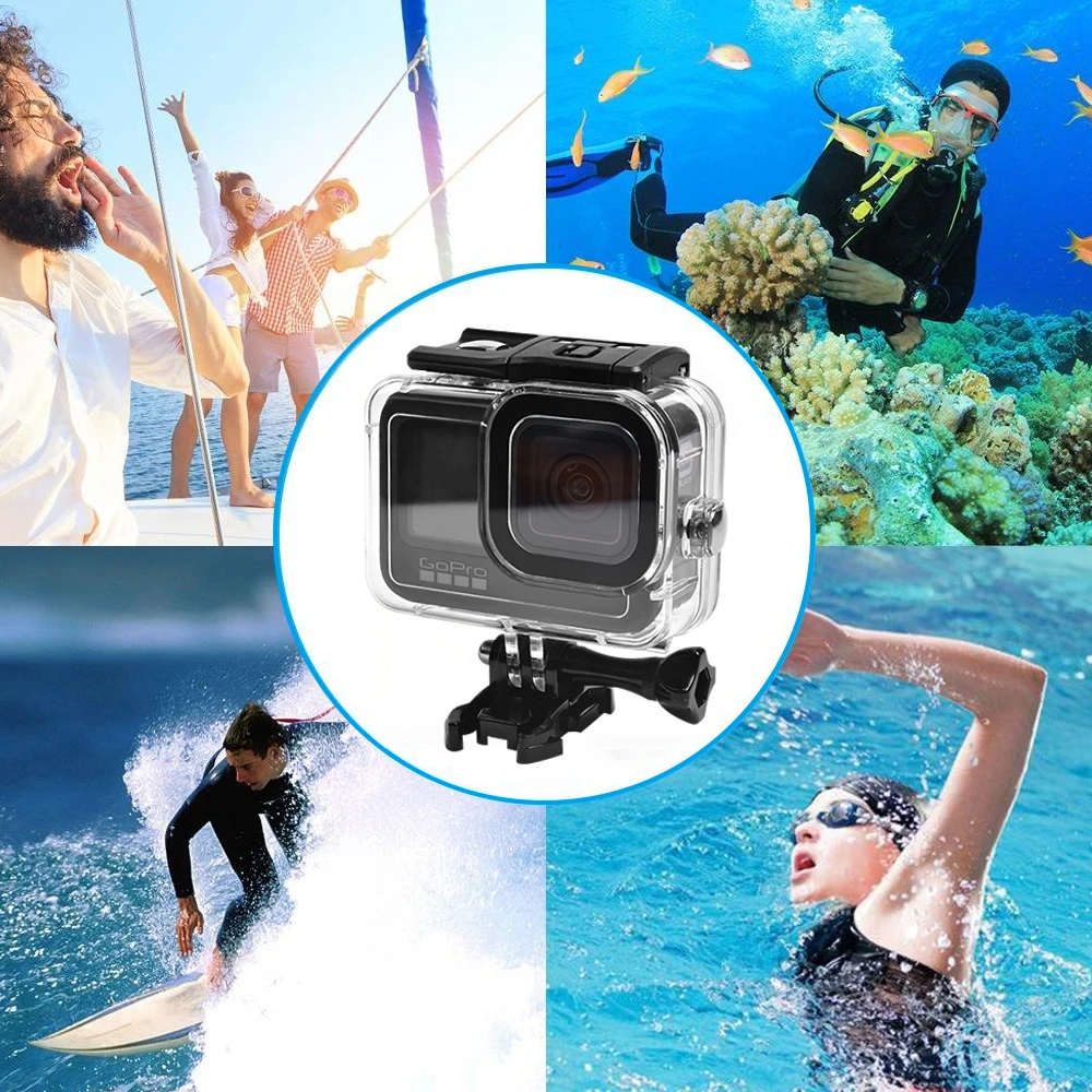 방수 하우징 다이빙 보호 케이스, 수중 커버 액세서리, GoPro 9, 7, 8, 40m