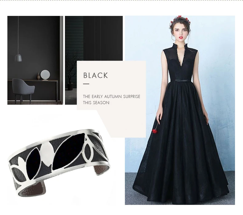 Legenstar Cuff Bracelets For Women Stainless Steel Leaf Bangle Manchette Reversible Leather Jewelry 2024 Valentine's Day Gift