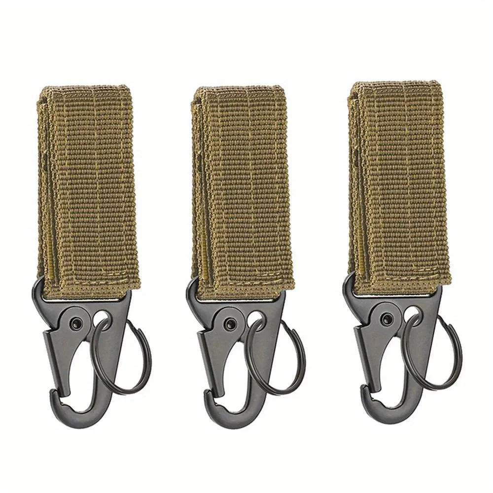 Tactical Carabiner Outdoor EDC Keychain Nylon Webbing Keys Holder Camping 3Pcs