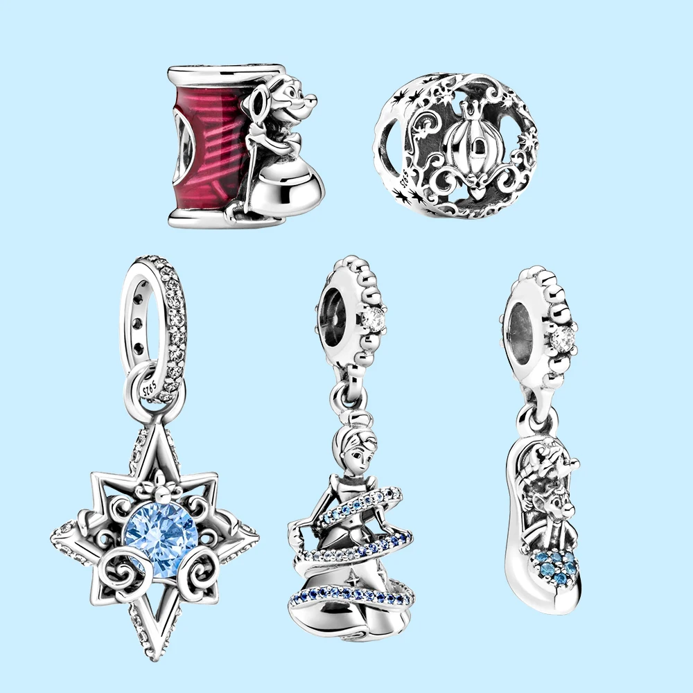 Charm colgante de Pandora moment, colección de Cenicienta de Disney,  zapatilla de cristal de plata de ley S925, cumpleaños, joyería elegante y  encantadora _ - AliExpress Mobile