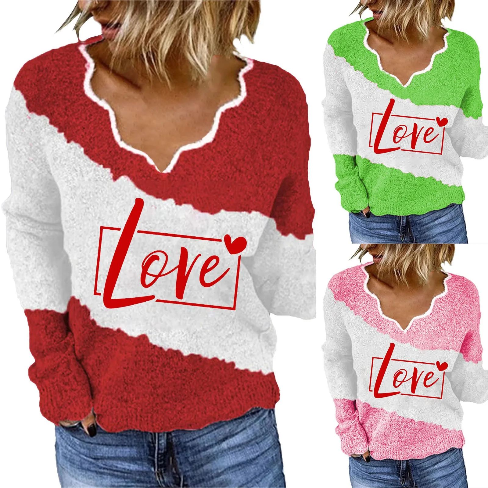 

Women Printing V Neck Sweatshirt Top Long Sleeved Sweatshirt Casual Blouse Temperament Alien Patch Sweatshirt Cute Fall Shirt