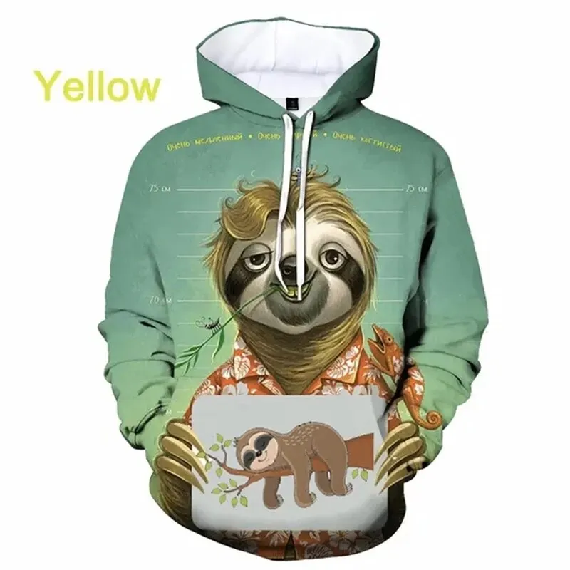 thumbnail image 1 of Sudadera con capucha con estampado 3D de animales perezosos para hombre, sudadera informal de gran tamaño, sudadera con capucha de manga larga para hombre y mujer, ropa de calle, 1 of 5