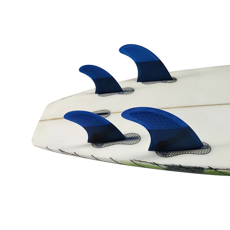 Surf Accessories Double Tabs 2 Green M+GL Blue Color Quad Fin Set Surfboard Fins Honeycomb with Fibreglass For Surfing