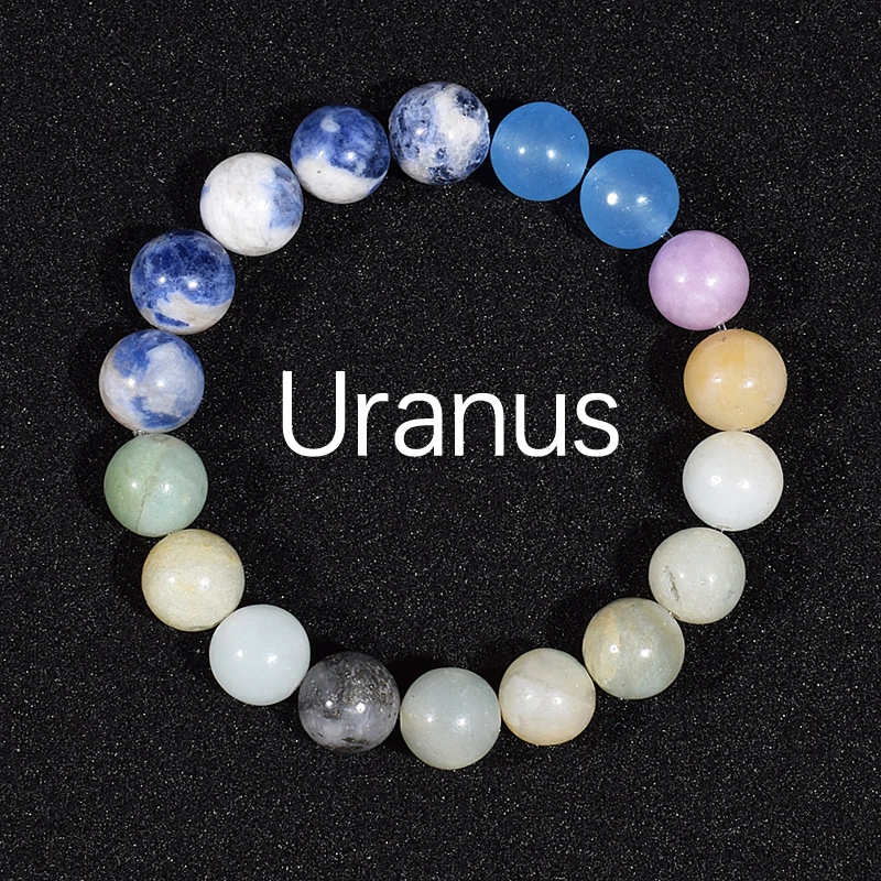 Bracciale Con Perline In Pietra Naturale Neeshka – 8 Pianeti, Chakra, Universo – Gioielli Alla Moda Per Uomo E Donna, Regalo Di Anniversario E Compleanno
