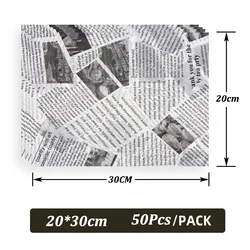 50pcs Oil - Proof Wax Paper for Food Wrapping and Baking (White 20X30cm)
