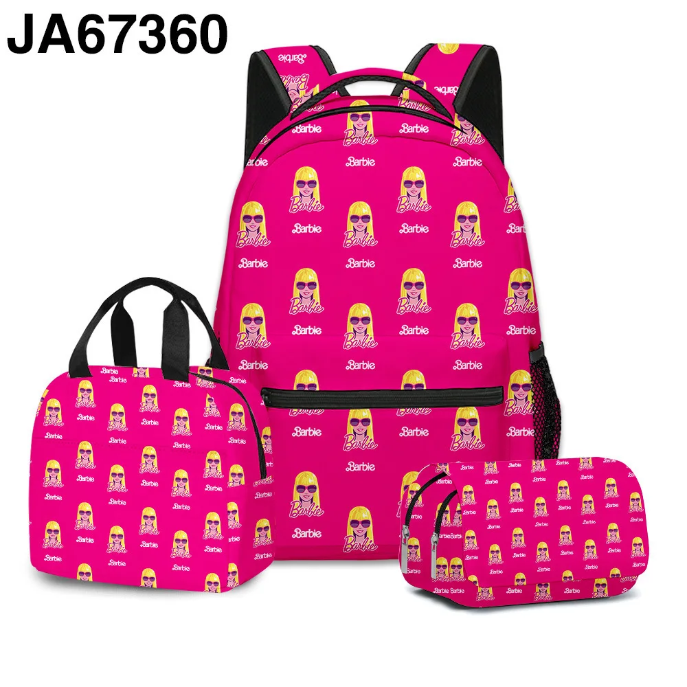 Miniso-mochila Barbie PCV para niñas, bolsa de viaje escolar de alta  capacidad, color negro y rosa, Y2k, 2023 - AliExpress