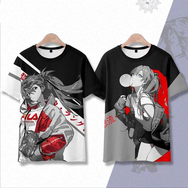 

Evangelions Asuka Langley Soryu Anime Short Sleeve T-Shirt Casual Sweatshirt Adult Unisex COS Full Color Plus Size